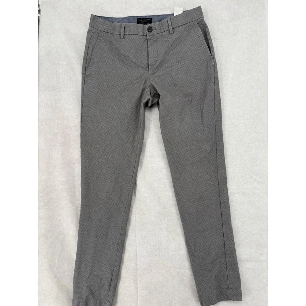 Banana Republic Mason Chino Pants Gray Geometric Stretch Men's 32x31 Slim Casual